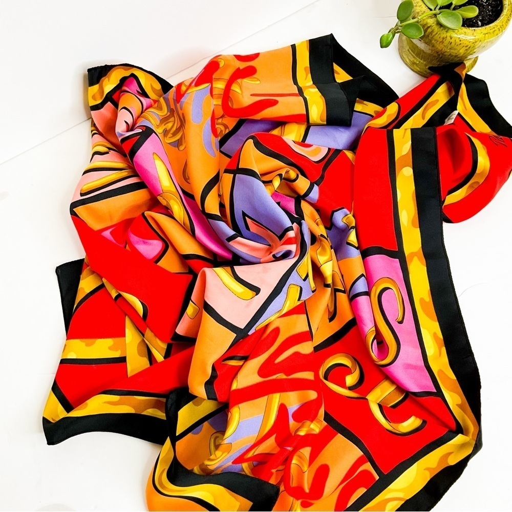 Paloma Picasso Colorful Astrological Sun Sign Zodiac Scarf